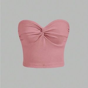 Pink Strapless Top